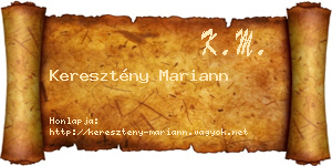 Keresztény Mariann névjegykártya