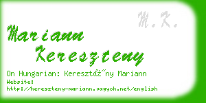 mariann kereszteny business card